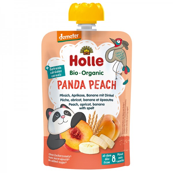 Holle Bio Panda Peach - Tasak őszibarack,sbarack,banán,tönkölybúza 100g