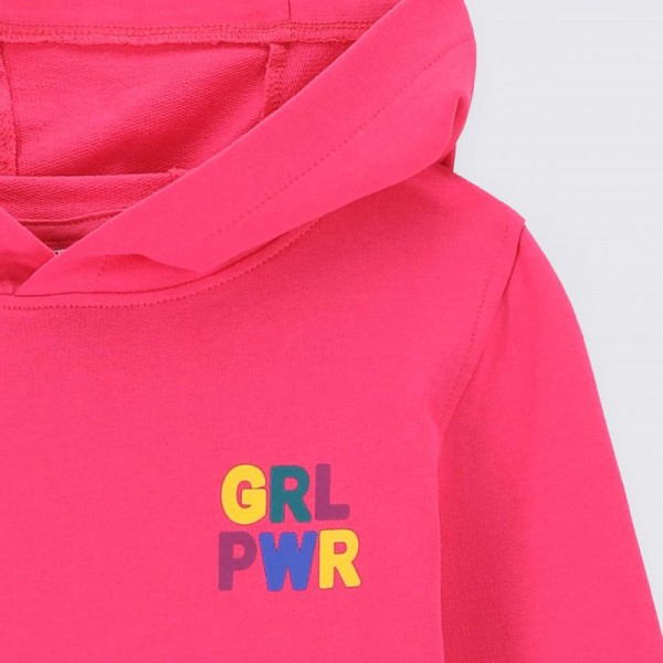 GIRLS POWER feliratos kapucnis pulóver