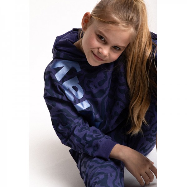 FLASH GIRL kapucnis mintás pulóver