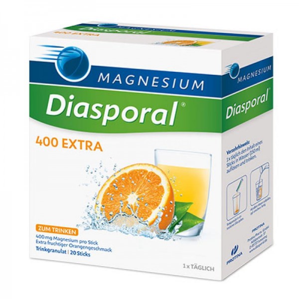 MAGNESIUM DIASPORAL 400 Extra 20x vízben oldódó étrend-kiegészítő készítmény