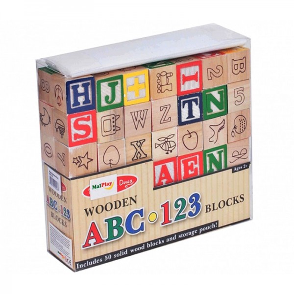 MALPLAY fa kockajáték - betűkkel, számokkal, képekkel