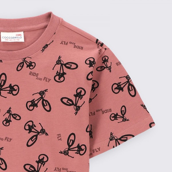 COCCODRILLO EVERYDAY BOY bicikli mintás rövid ujjú póló