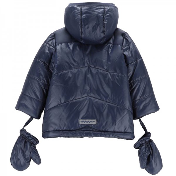 COCCODRILLO OUTERWEAR BOY NEWBORN kapucnis téli kabát kesztyűvel