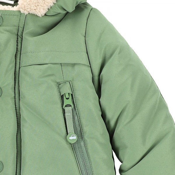 COCCODRILLO OUTERWEAR BOY NEWBORN kapucnis téli kabát kesztyűvel