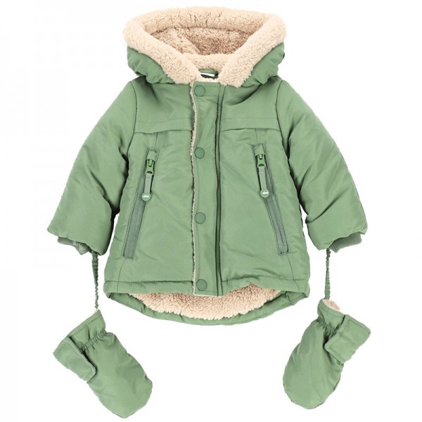  OUTERWEAR BOY NEWBORN kapucnis téli kabát kesztyűvel