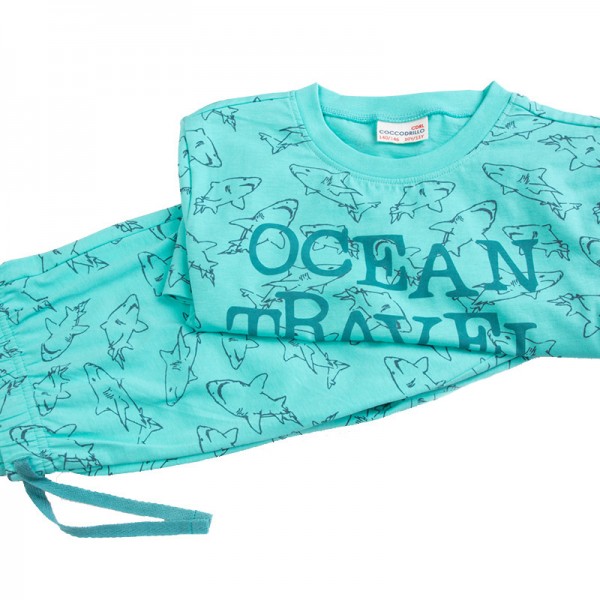  PYJAMAS cápa mintás nyári pizsama
