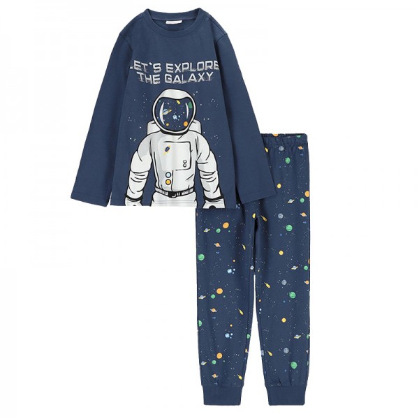 PYJAMAS űrhajós mintás fiú hosszú ujjú pizsama