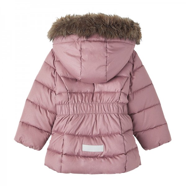 szőrmés kapucnis lány téli kabát