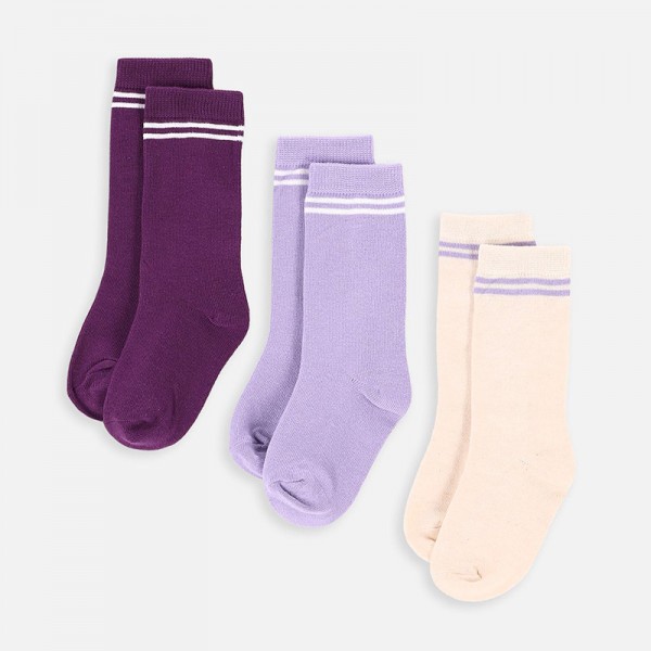 BASIC SOCKS 3 db lila és bézs zokni
