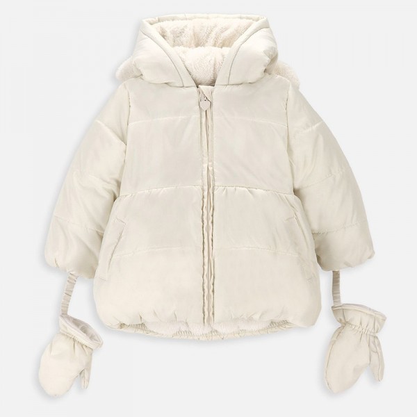 OUTERWEAR GIRL NEWBORN kapucnis steppelt téli kabát