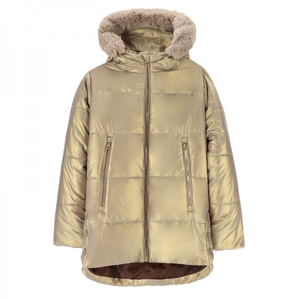 OUTERWEAR GIRL KIDS kapucnis steppelt téli kabát