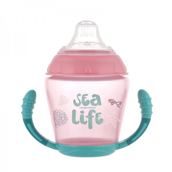 Cseppmentes itatópohár puha ivócsőrrel - 9+ hó - 230 ml - Sea Life