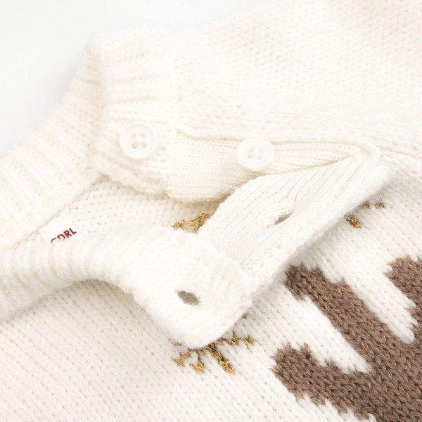 ELEGANT BABY GIRL kötött rénszarvas mintás pulóver