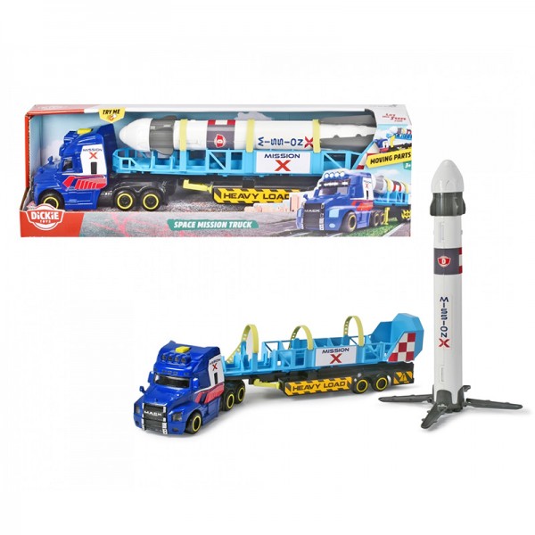 MACK teherautó pótkocsival és rakétával