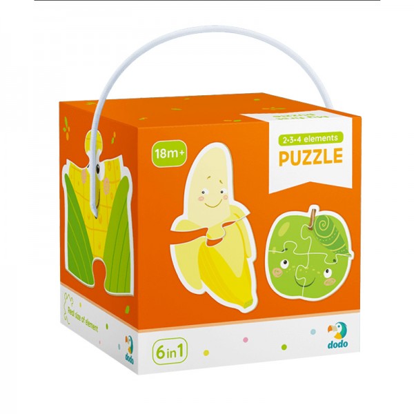 2-3-4 elemes Puzzle - Zöldségek és gyümölcsök 6 db-os