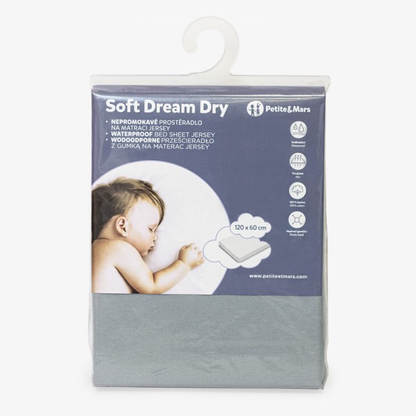 Soft Dream Dry vízhatlan lepedő 120x60 cm - Grey