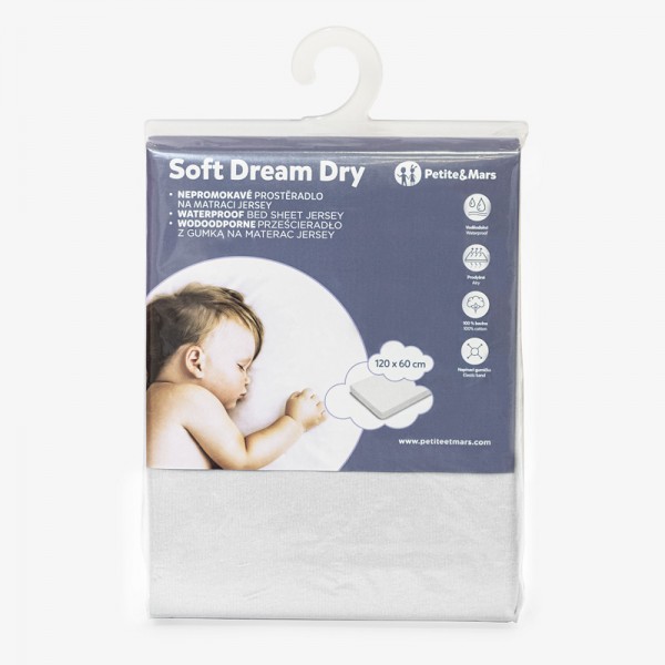 Soft Dream Dry vízhatlan lepedő 120x60 cm - White