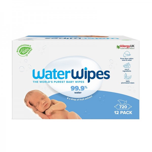 WATERWIPES BIO baba törlőkendő 12×60db - Mega Pack Csomag