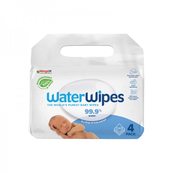 WATERWIPES BIO baba törlőkendő 4×60db - Value Pack Csomag