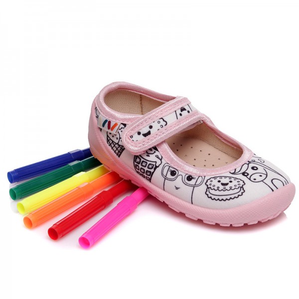 színezhető mosható lány nyitott vászon cipő